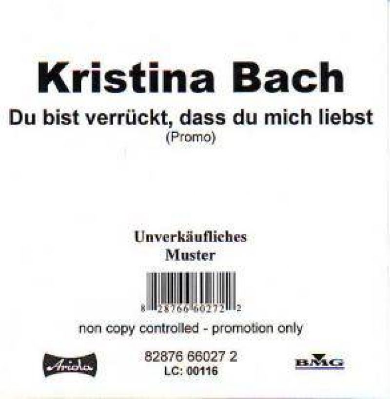 Kristina Bach Du bist verrückt, dass du mich liebst hitparade.ch Kristina Bach Du bist verrückt, dass du mich liebst hitparade.ch