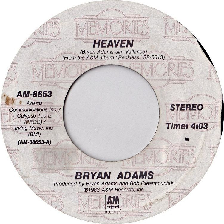 heaven by bryan adams vinyl single diana