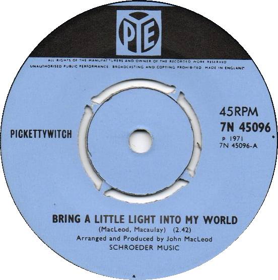 Pickettywitch Bring A Little Light Into My World Hitparade Ch schweizer hitparade